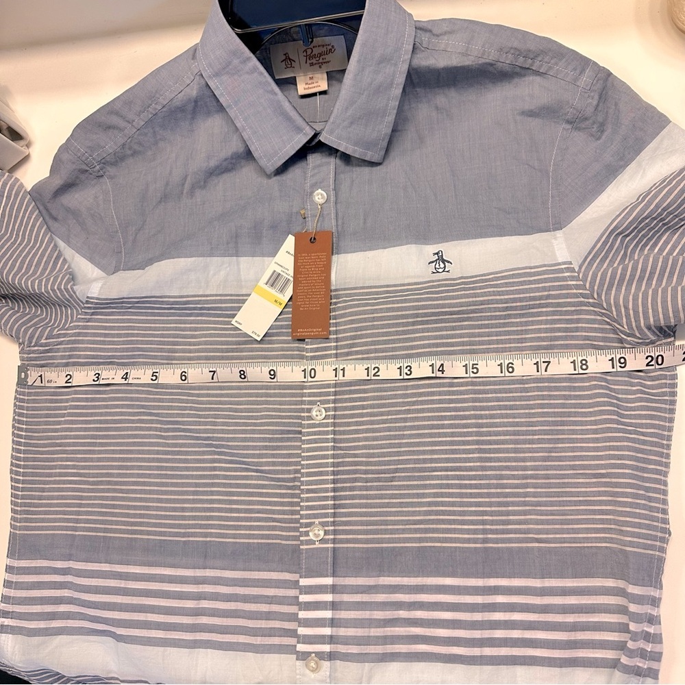 Original Penguin Heritage Slim Fit Button Down Short Sleeve Shirt NWT - Picture 3 of 7
